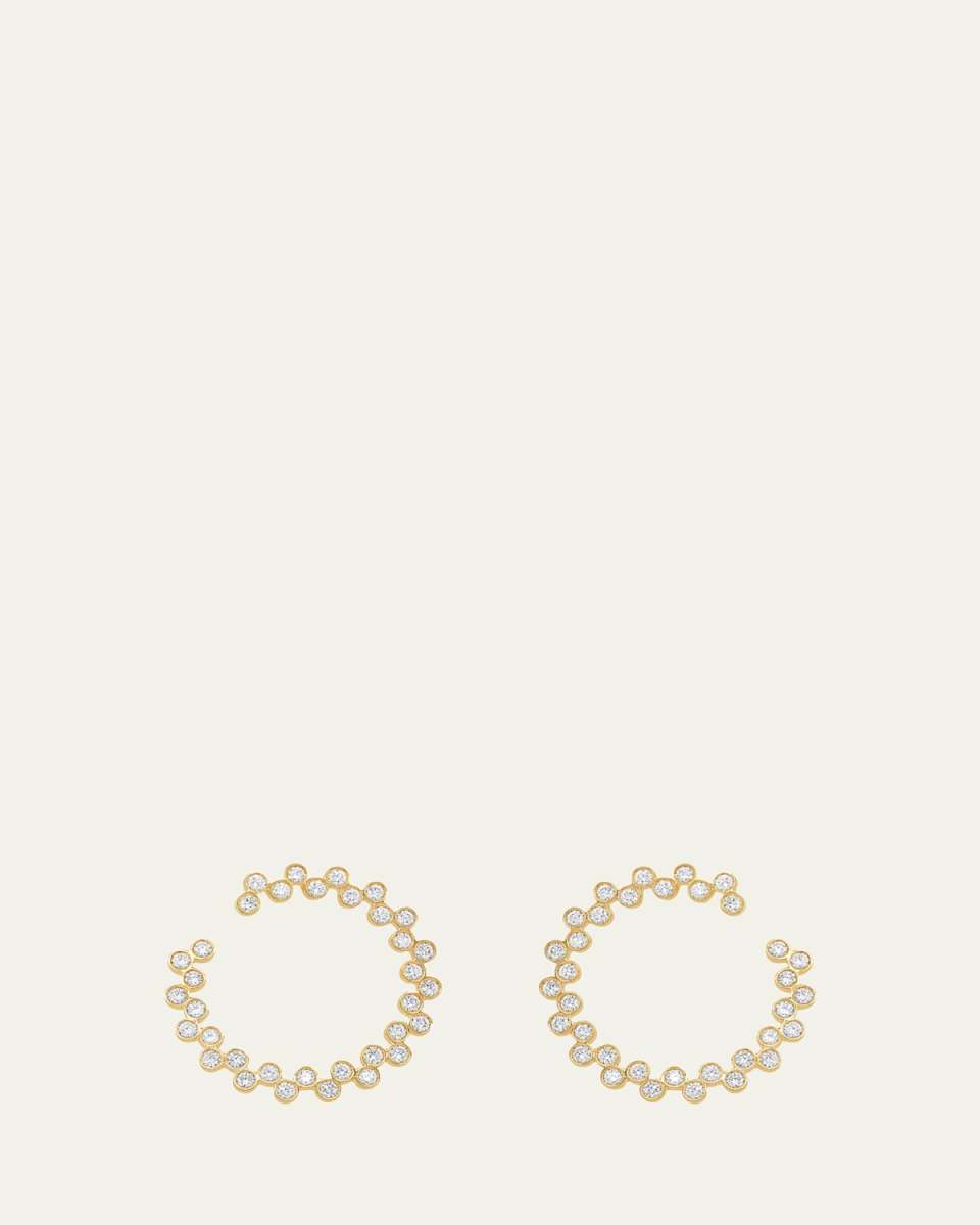 18K Yellow Gold Clique Twist Diamond Hoop Earrings